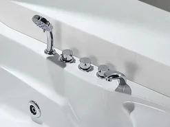 Outlet Shower & Design Bañera de hidromasaje blanca - 2 plazas - 385 L - 181 x 121 x 65 cm - Ángulo izquierdo - RAFINA Blanco