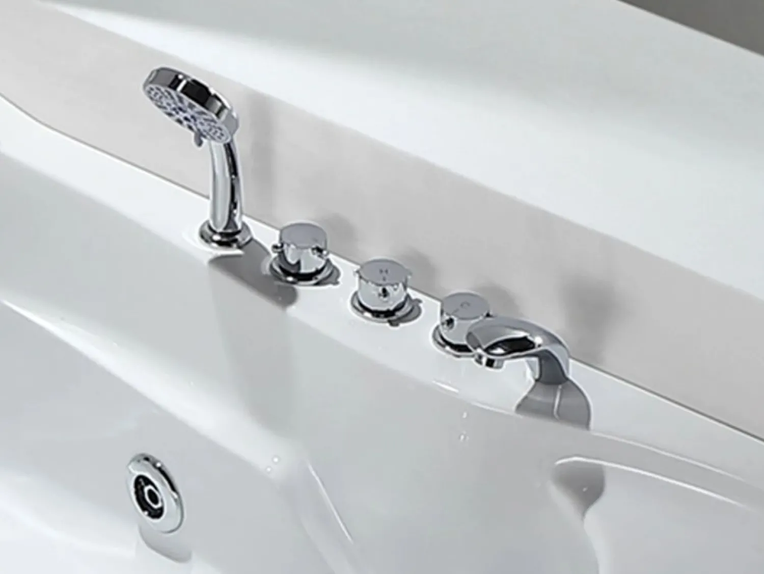 Outlet Shower & Design Bañera de hidromasaje blanca - 2 plazas - 385 L - 181 x 121 x 65 cm - Ángulo izquierdo - RAFINA Blanco