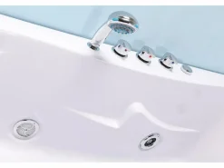 ELITESHOPPING Bañera de hidromasaje blanca 180 X 120 cm 2 personas 8 jets - Poppy