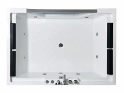 Sale Bañera de hidromasaje con cristal panorámico 170 X 120 cm 8 jets - Amber Bañera De Hidromasaje|Bañera Rinconera