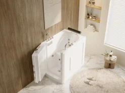 Shower & Design Bañera de hidromasaje con puerta - 1 plaza - 220L - 101,5 x 69 x 99 cm - BARUVA