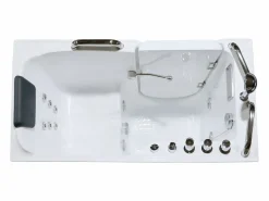 Bañera de hidromasaje con puerta - 1 plaza - 355L - 134,5 x 67,3 x 106 cm - BURAM Bañera De Hidromasaje