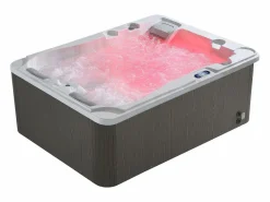 VOGUE SPA Bañera de hidromasaje de 3 plazas perlado con cubierta, 65 chorros, Ancho 210 x Prof. 158 x Alt. 73 cm, motor BALBOA, FIDJI Blanco