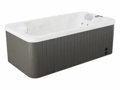 Outlet Bañera de hidromasaje de 2 plazas perlado con cubierta, 18 jets, Ancho 210 x Prof. 110 x Alt. 74 cm, motor BALBOA, TAHITI Bañera De Hidromasaje De Exterior