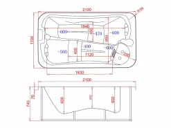 New VOGUE SPA bañera de hidromasaje de exterior para 2 personas de color con 14 jets TAHITI - Sistema BALBOA Blanco