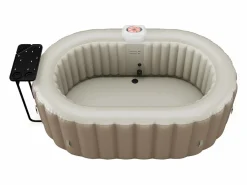 Best VOGUE SPA Bañera de hidromasaje hinchable ovalado 2 plazas, Ancho 190 x Prof. 120 x Alt. 65 cm, 90 chorros de aire, gris , B-LUCKY Topo