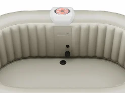 Best VOGUE SPA Bañera de hidromasaje hinchable ovalado 2 plazas, Ancho 190 x Prof. 120 x Alt. 65 cm, 90 chorros de aire, gris , B-LUCKY Topo