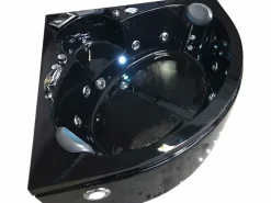 Sale ELITESHOPPING Bañera de hidromasaje negra 150 X 150 cm Cromoterapia 14 jets - Verbena Negro