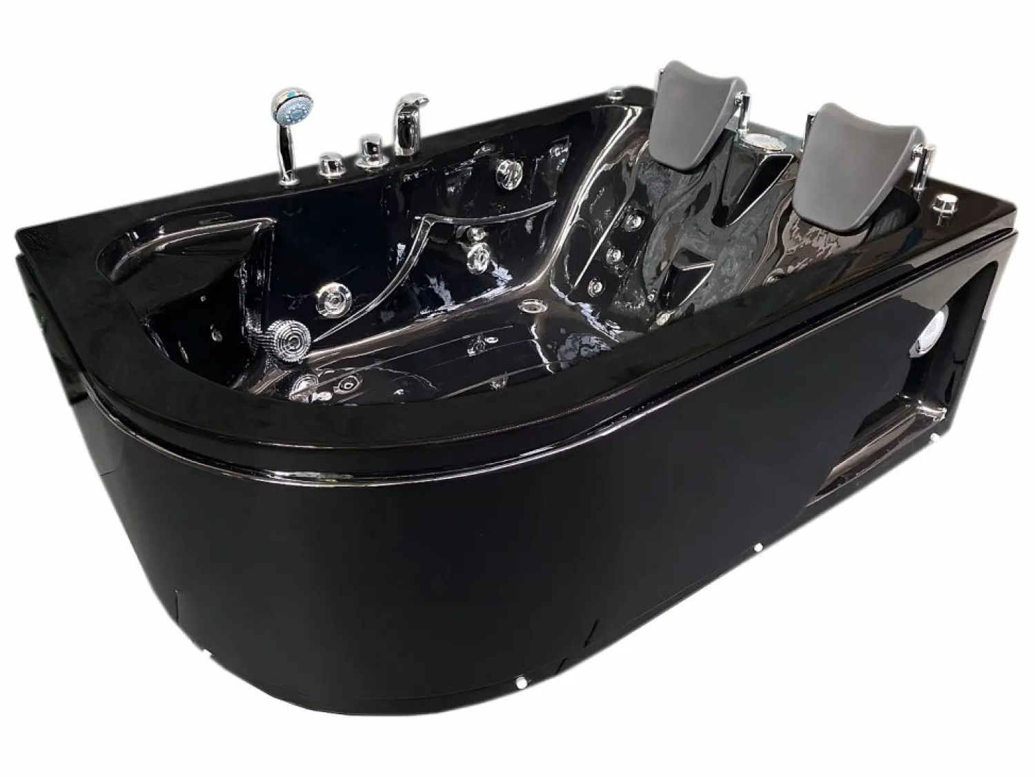 Hot ELITESHOPPING Bañera de hidromasaje negra 170 X 115 cm para 2 personas 15 jets - Black Dahlia Negro