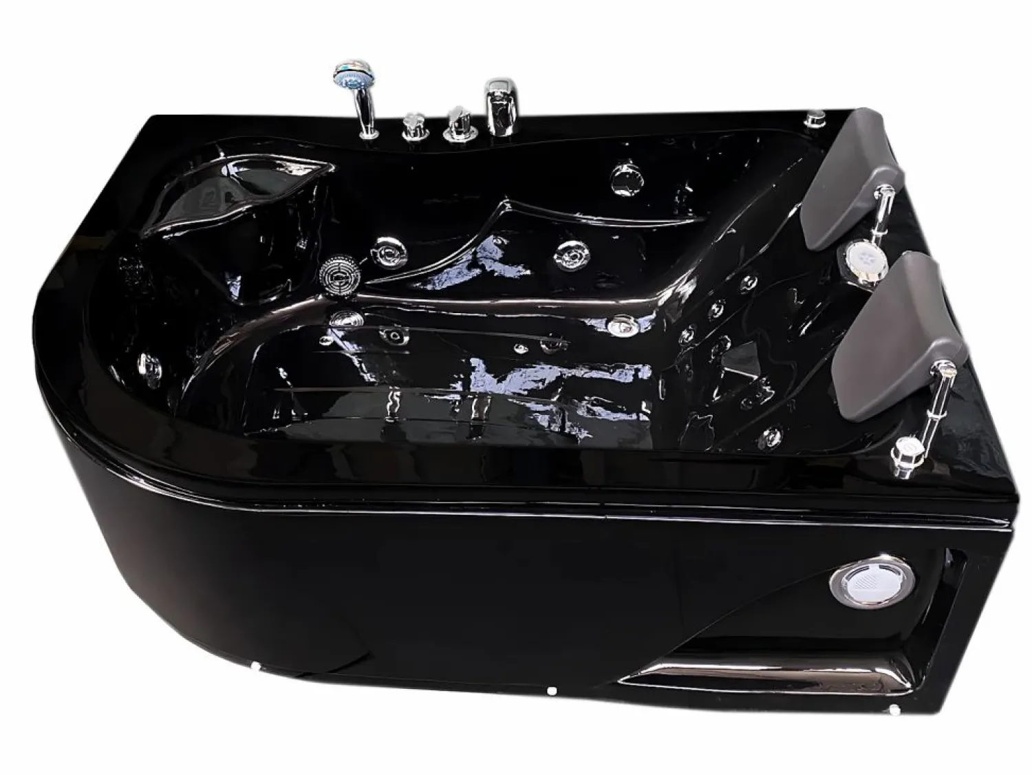 Hot ELITESHOPPING Bañera de hidromasaje negra 170 X 115 cm para 2 personas 15 jets - Black Dahlia Negro