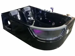 Clearance ELITESHOPPING Bañera de hidromasaje negra 120 x 180 cm 2 personas 8 jets - Violet Negro