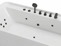 Sale Shower & Design Bañera de hidromasaje rayada blanca - 265 L - 170 x 80 x 58 cm - SIZORA Blanco