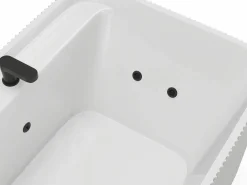 Sale Shower & Design Bañera de hidromasaje rayada blanca - 265 L - 170 x 80 x 58 cm - SIZORA Blanco