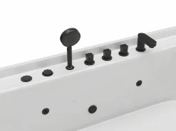 Sale Shower & Design Bañera de hidromasaje rayada blanca - 265 L - 170 x 80 x 58 cm - SIZORA Blanco