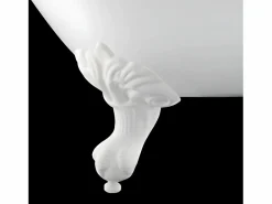 Hot ROGIER & MOTHES Bañera de Hierro PLYMOUTH blanca 170 cm Patas CROMADAS Blanco / Plateado