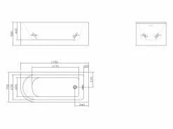 Shower & Design Bañera ducha con mampara corredera, 240 L, ángulo derecho, ANIKA