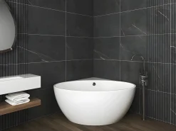 Outlet Shower & Design Bañera esquinera - 197 L - 127 x 127 x 58 cm - - Acrílico - GOURAMI Blanco