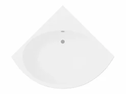 Shower & Design Bañera esquinera blanca de acrílico de 198 L, 120 x 120 x 63 cm, COBITIS