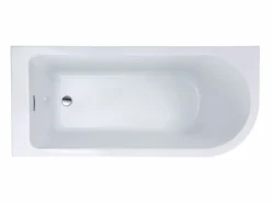 Sale Bañera esquinera ovalado blanca en acrílico, 201L, 150 x 75 x 58 cm, ángulo izquierdo, ANIKA Bañera Rinconera