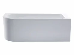 Shower & Design Bañera esquinera ovalado blanca en acrílico, 201L, 150 x 75 x 58 cm, ángulo derecho, ANIKA