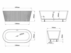 Online Bañera exenta - 255 L - 149 x 73 x 58 cm - mate - Acrílico - COBIANA Bañera Exenta