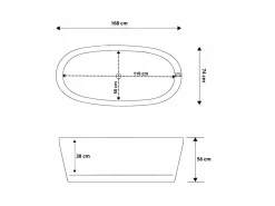ELITESHOPPING Bañera exenta 168 x 74 cm + grifo mezclador – Hope
