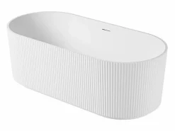 New Bañera exenta acanalada acrílica blanca STRIA de 170 cm Blanco