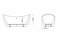 Shower & Design Bañera exenta ALDA - acrílico 3.5 mm - 170 x 83 x 77 cm - 225L