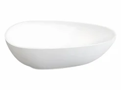Online Bañera exenta asimétrica blanca - 268 L - 172 x 83 x 53 cm - Solide superficie - FENICE Bañera Exenta