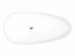Online Bañera exenta asimétrica blanca - 268 L - 172 x 83 x 53 cm - Solide superficie - FENICE Bañera Exenta