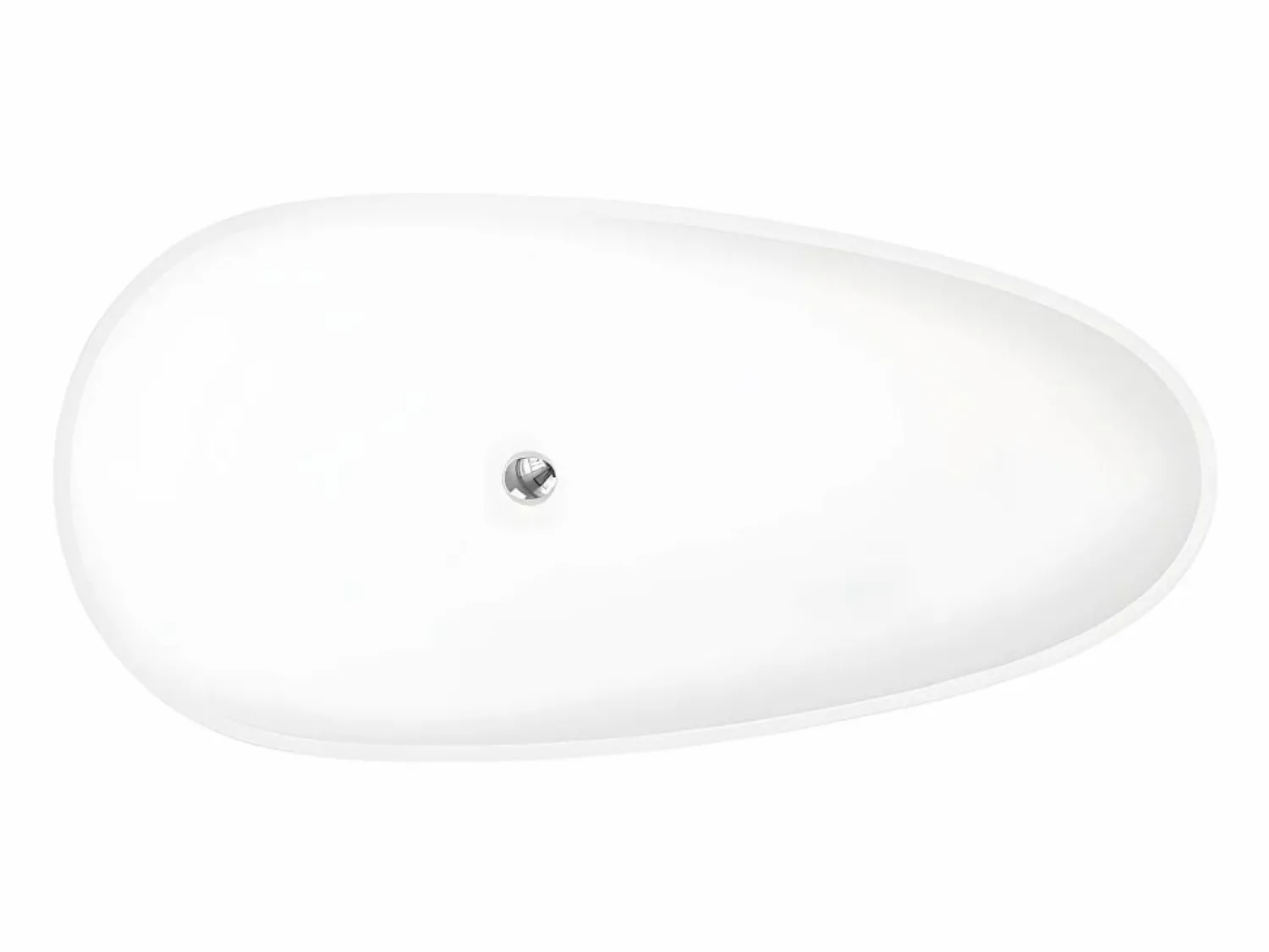Online Bañera exenta asimétrica blanca - 268 L - 172 x 83 x 53 cm - Solide superficie - FENICE Bañera Exenta