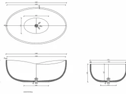 Shower & Design Bañera exenta asimétrica de cemento 160 x 97,5 x 58 cm - IVANOVO