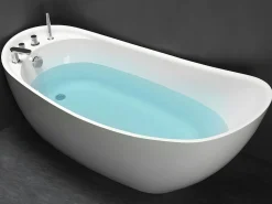Shower & Design Bañera exenta blanca - 1 plaza - 181 L - Ancho 150 x Prof. 75 x Alt. 70 cm - NATALIA