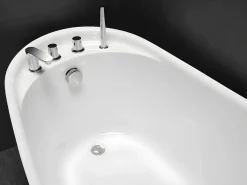 Shower & Design Bañera exenta blanca - 1 plaza - 181 L - Ancho 150 x Prof. 75 x Alt. 70 cm - NATALIA