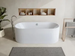 Shower & Design Bañera exenta blanca - acrílico - 170 x 75 X 58 cm - KATOUCHA