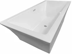 ELITESHOPPING Bañera exenta blanca 170 X 80 cm + Grifería columna - Heaven