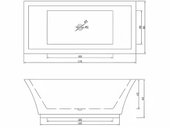 ELITESHOPPING Bañera exenta blanca 170 X 80 cm + Grifería columna - Heaven