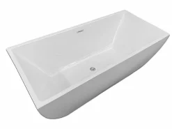 New Bañera exenta blanca 170 X 75 cm + Grifería columna - Destiny Bañera Exenta