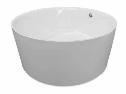Discount Bañera exenta blanca diámetro 134 X 60 cm + Grifo columna - Mercy Bañera Exenta