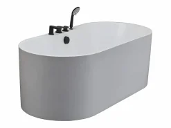 Sale Shower & Design Bañera exenta blanca 195L STEPONA - 150 x 75 x 58 cm Blanco