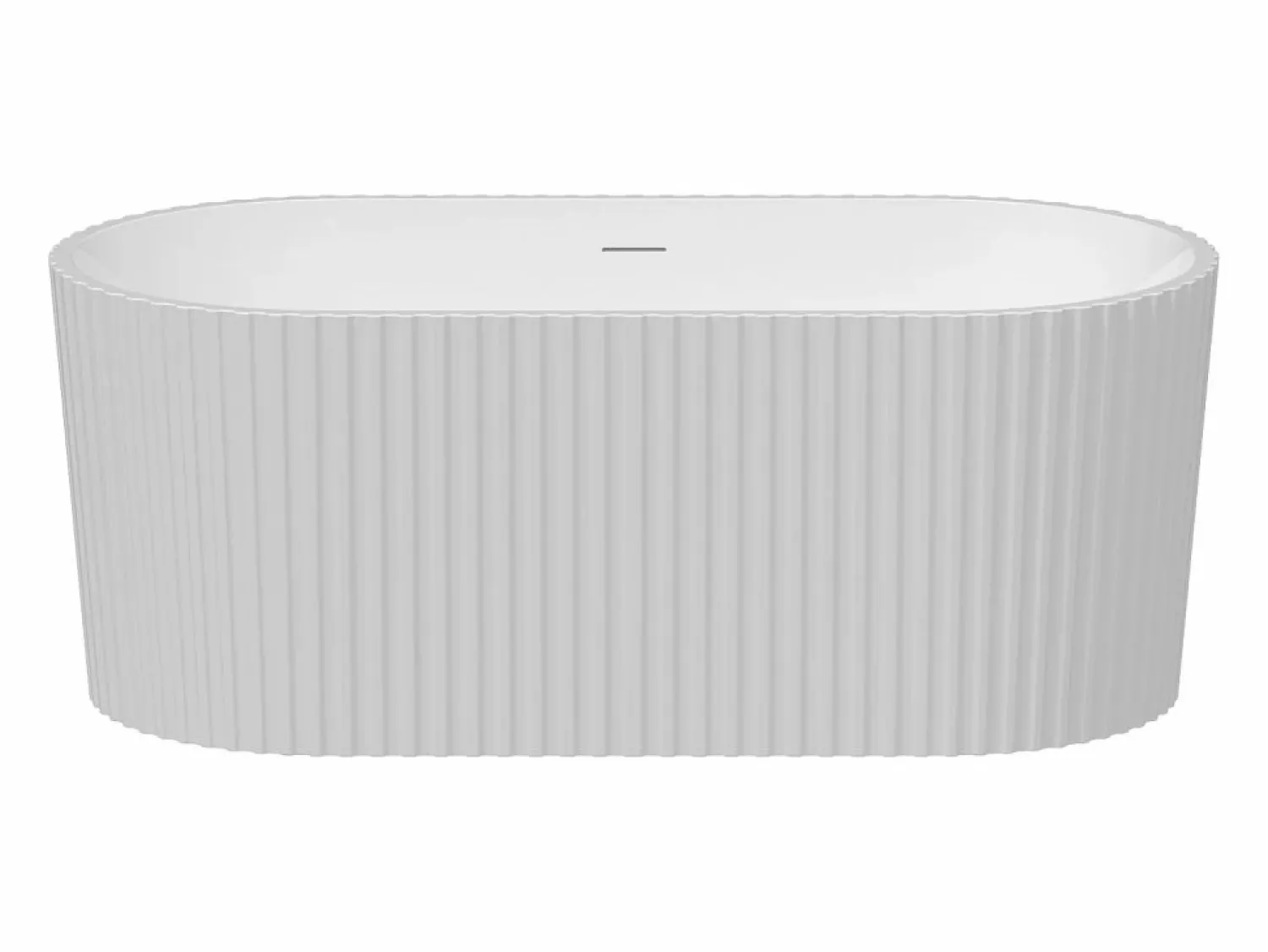 Outlet Bañera exenta estriada de acrílico, brillante, 220L, 150 x 75 x 58 cm, ALIENA Bañera Exenta