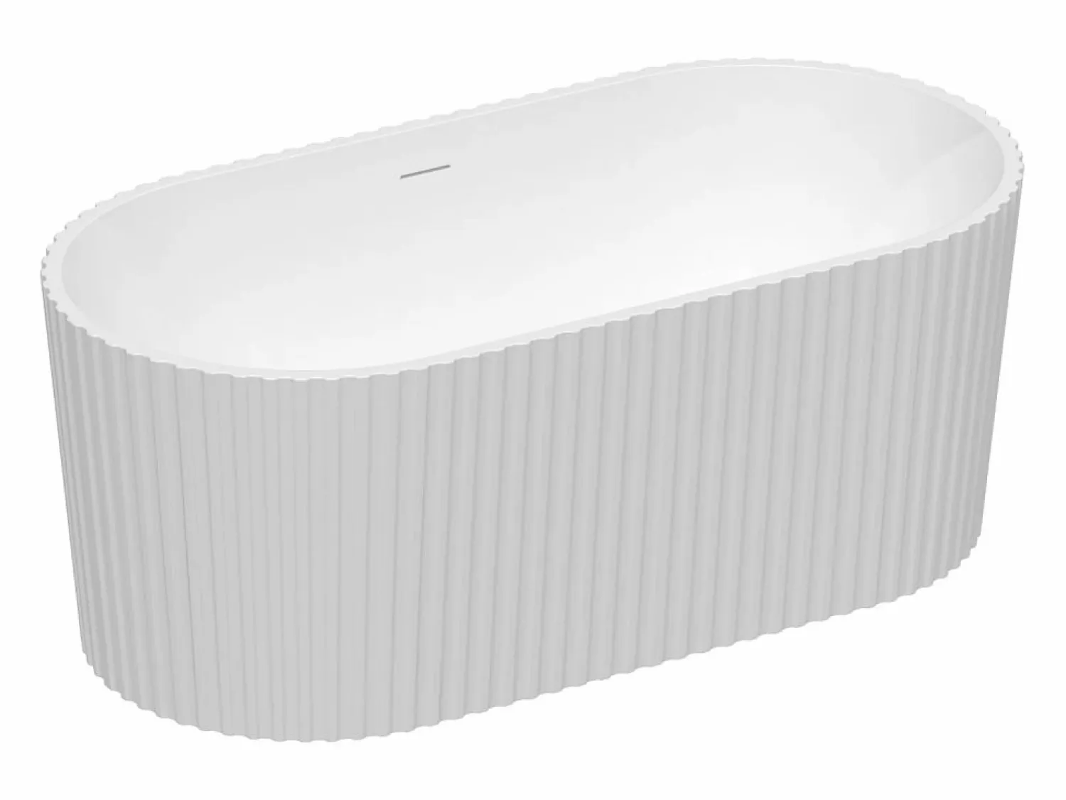 Outlet Bañera exenta estriada de acrílico, brillante, 220L, 150 x 75 x 58 cm, ALIENA Bañera Exenta