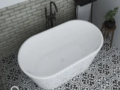 Shower & Design Bañera exenta ovalada - 180 L - 130 x 71 x 58 cm - - Acrílico - APOGON