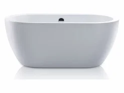 Shower & Design Bañera exenta ovalada blanca en isla, 178L, 150 x 75 x 58 cm, ADRINA