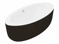 Discount Bañera exenta ovalada negra de 206 L, 185 x 91 x 58 cm, MARMATI Bañera Exenta