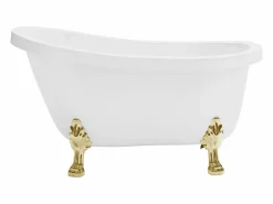 Clearance Bañera exenta retro - 200L - 145 x 74 x 77 cm - y patas doradas - NISOS Bañera Con Patas