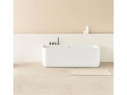 Best SANYCCES Bañera exenta TRENTO MURO | 175 cm - Con grifo sobre Borde Blanco