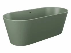 Discount Shower & Design Bañera extenta ovalada - 255 L - 159 x 74 x 56 cm - Verde mate - Acrílico - LUZECA Caqui