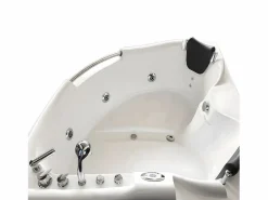 ELITESHOPPING Bañera hidromasaje blanca 150 X 150 cm Cromoterapia 9 jets - Alyssa