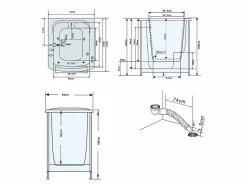 Best Bañera hidromasaje con puerta 93 x 83 x h100 cm - Lavander Bañera Rinconera